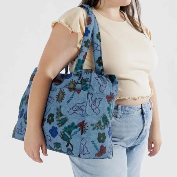 NWT Baggu Regular Cloud Carry-on - Digital Denim Birds - Picture 6 of 8